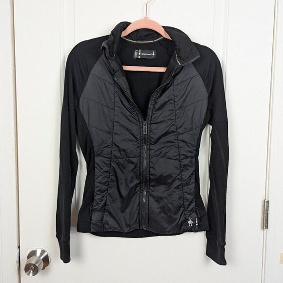 Smartwool | Black Gray Hybrid Merino Wool Quilted Jacket Size Small - Picture 1 of 11